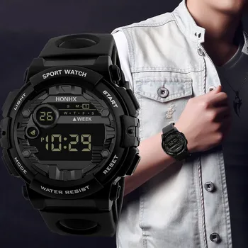 Luxusní Pánské Digitální LED Hodinky Datum Sportovní Venkovní Elektronické Hodinky Muži Univerzální Hodiny, Kolo, Náramkové hodinky Montre homme
