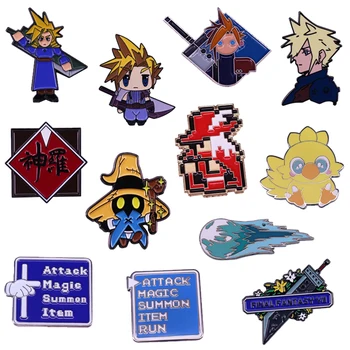 Final Fantasy Pin Kolekce ff7 Cloud Strife Buster Sword Meteor Chocobo Red Mage Vivi Odznak Shinra Útoku Menu Brož