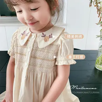 Dětské Letní Oblečení 2021 Nové Zahraniční-styl Čistý Tenký Květina Princezna Šaty