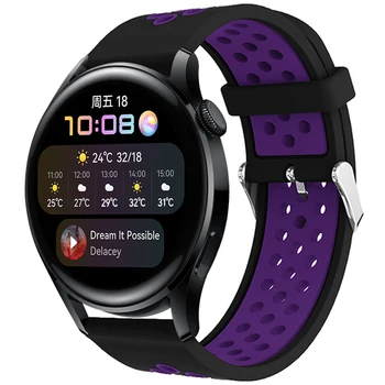 Silikonové Watchband Popruh Pro Huawei Watch 3 / 3 Pro Smartwatch Náhradní 22mm dvoubarevné Sportovní náramek Náramek Příslušenství