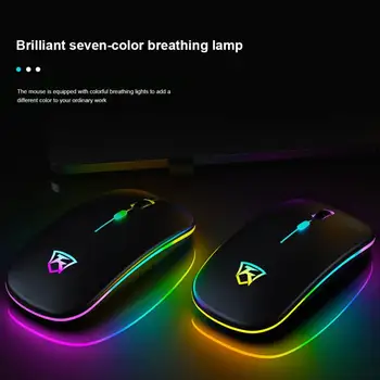 Bezdrátová Optická Myš RGB Bluetooth Počítač Myší Ergonomický Tichý Mause Dobíjecí Svítící Myši, Pracovat Na Notebooku