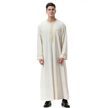 Muž Muslimské Abaya Šaty Pákistán Islám Oblečení Abayas Župan Saúdská Arábie Kleding Mannen Kaftan Omán Qamis Musulman De Mode Homme