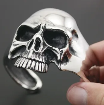 Klasický Punk v Pohodě Obrovské Heavy Metal Skull Pánské Otevřené Náramek Náramky Gothic Rock Styl Motorkářské Šperky