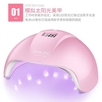 1 ks 24W inteligentní pásu indukční hřebík lepidlo vlasů LED+UV nail fototerapie lampa, nehty stroj, rychleschnoucí,(bílé, růžové barvy)