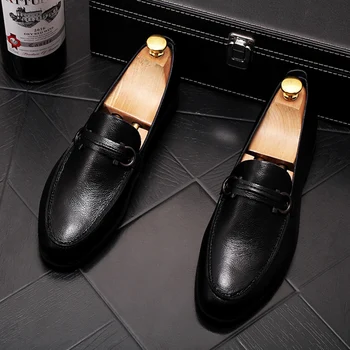 Korejský návrhář pánské volný čas svatební party šaty měkké kožené boty, slip-on řidičské boty prodyšné černé mokasíny chaussures
