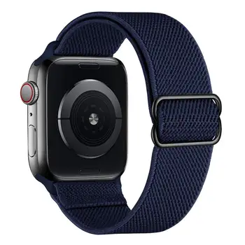 Gumička Popruh pro Apple watch band 44 mm 40 mm 38 mm 42 mm Nastavitelný Elastický Nylon solo, Smyčka náramku iWatch series 3 4 5 6 se