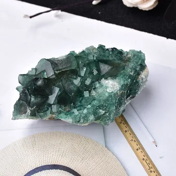 Přírodní Kámen Zelený Fluorit Minerální Krystal Vzorku Kazetové Minerální Křišťálové Kameny Zdraví, Energie, Léčení, Kámen, Dekorace