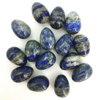 Přírodní Lapis Lazuli, Křemen ve Tvaru Vejce Masážní Léčivé Kameny Vzoru Přírodních Kamenů a Minerálů