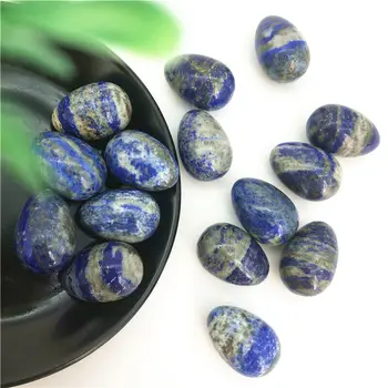 Přírodní Lapis Lazuli, Křemen ve Tvaru Vejce Masážní Léčivé Kameny Vzoru Přírodních Kamenů a Minerálů