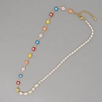 Retro Styl Korálky Klíční kost Řetěz Módní Barokní Přírodní Sladkovodní Pearl Náhrdelník pro Ženy 2021 Úvazky