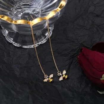 Krásné Včelí Med Houpat Náušnice Pozlacené Ručně vyráběné Značkové Módní Šperky Náušnice pro Ženy Bijoux Šaty Dekor