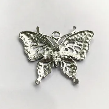 1ks 60x47mm Starožitné Stříbrné Barvy Kouzlo Filigránové Motýl Velký Přívěsky Přívěsky pro DIY Handmade Náhrdelník Výrobu Řemesla