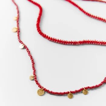 Vedawas Móda ZA Červené Korálky Náhrdelník pro Ženy Boho Ručně Perly Chilli Límec náhrdelník Náhrdelník Dovolenou Šperky Párty Dárky