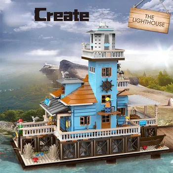 Kreativní Série Dive Shop Rybářské Maják a Loď Hodin Restaurace Model Stavebních Bloků, Cihel, 21310 Hračky, Děti, Vánoční Dárek
