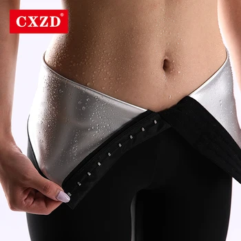 CXZD Dámské Silver ion povlak Thermo Kalhoty Pot Sauna Obleky Tělo Shapers Pasu Trenér Hubnutí Šortky Dívky Fitness Legíny