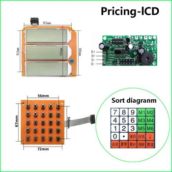 Domácí elektronická váha příslušenství základní deska, obvod, deska led LCD černo-červená displej DIY