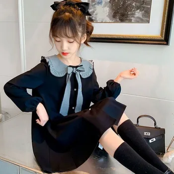 Děti Roztomilý Oblečení Holky Létě Lolita Korean Ležérní Goth Šaty 2021 Děti Šaty Pro Dospívající Party Víla Princezna Šaty
