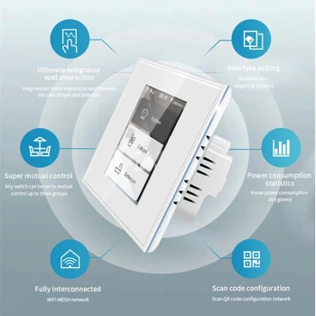 LCD Wifi Inteligentní vypínače Práce S Apple Homekit Alexa Google Domů NÁS EU 110V 220V Spotřeba Energie Smart Home Switch