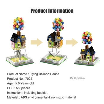 MOC Creator Expert Architektury Létající Balón Dům Filmy Tensegrity Sochy Model Města, Stavební Bloky Hračky pro Děti