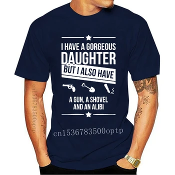 2020 Nové Módní Fisher Trička mám Nádhernou Dceru Zbraň, Lopatu Alibi Vtipné Dárkové Tričko Máma Táta tričko