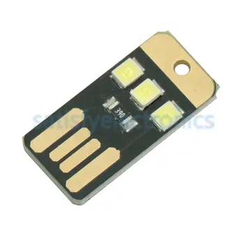 5KS Karty Žárovky Led Klíčenka Mini LED Noční Světlo Přenosné USB Napájení, Bílé