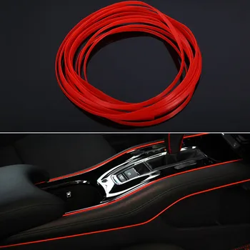1ks 5m Matný Červené Auto Styling Interiéru Flexibilní Čalounění Pás Tvarování Střihu DIY Samolepky na Auto, Dekorační Lišty