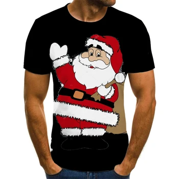 Nový Rok oblečení, Vánoční tričko Santa nejnovější pánské a dámské 3DT tričko.