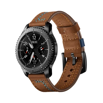 Gear S3 Hranice band Pro Samsung Galaxy Hodinek 46mm Popruh náramek 22mm Kožený pásek na hodinky Huawei watch GT popruh Gear S, 3 46 mm