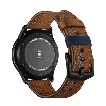 Gear S3 Hranice band Pro Samsung Galaxy Hodinek 46mm Popruh náramek 22mm Kožený pásek na hodinky Huawei watch GT popruh Gear S, 3 46 mm