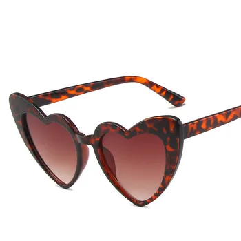OLOEY Velké Láska Srdce Kočičí Oko Ženy, sluneční Brýle Retro Leopard sluneční Brýle All-zápas Ulice Střelba Nadrozměrné Značky UV400 Oculos