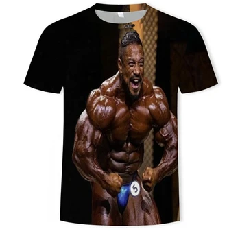 Nové svalové muž tištěné 3D T-košile kolem krku krátký rukáv dámy T-shirt muži ležérní dámské T-shirt topy
