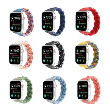 Tkaný Popruh pro Apple Watch Band 44mm 40mm iWatch kapely 38mm 42mm Pásek Nylon Sport Loop náramek watchband pro řadu 6 SE 5 4 3