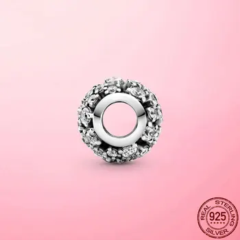 2021 Nové Módní Duté Korálky, 925 Sterling Silver Korálky Šumivé Kulaté Prolamované Kouzlo Fit Originál Pandora Náramek Jemné Šperky