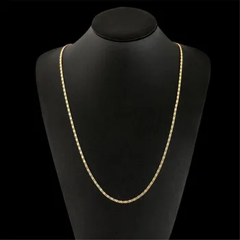 Barva stříbrná/ zlatá 2 barvy velkoobchod módní pánské a dámské šperky, řetízek, 2mm side náhrdelník 16-30 palcový plochý řetěz náhrdelník