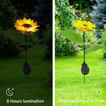 2KS LED Solární Vodotěsné Solární Zahradní Světlo Slunečnice Podíl Světla Pro Venkovní Zahrady Dvoře Zahradní Dvoře Dekorace