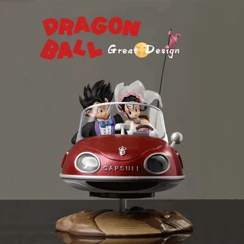 20 cm Dragon Ball Goku ChiChi Svatební Auto Figuras s Led Světlem Dragon Ball Super Goku Akční Obrázek Hračky Auto Dekorace Dárky