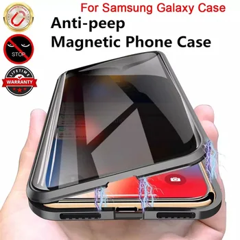 Magnetické Kovové Soukromí Tvrzeného Skla Telefon Pouzdro Pro Samsung galaxy S10 S9 S8 Poznámka 8 9 10 Plus Pro Samsung S20 Ultra S20