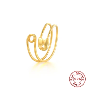BOAKO 925 Sterling Silver Otevřené Kroužky Prst Prsten Pro Ženy 2021 Trend Star Gold Pin Anillos Mujer Ring Jemné Šperky Dárek Aneis