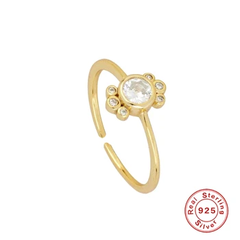 BOAKO 925 Sterling Silver Otevřené Kroužky Prst Prsten Pro Ženy 2021 Trend Star Gold Pin Anillos Mujer Ring Jemné Šperky Dárek Aneis
