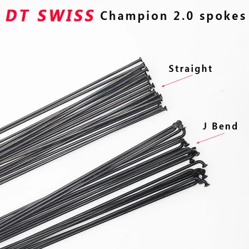 DT Swiss Champion 2.0 kole paprsky J-bend / straight pull hlavy kolo černé paprsky jízdních kol paprsky s měděným uzávěrem