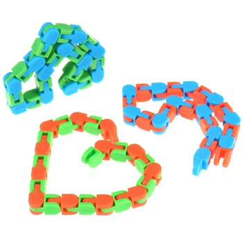 Šílené Tratě Snap a Klepněte Hračky Děti Autismus Snake Puzzle Klasické Smyslové Hračky pro Děti