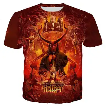 Film Hellboy T Košile Muži/ženy 3D Hellboy Tištěné T-shirt Módní Styl Trička Unisex Módní Streetwear Topy