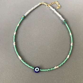 ženy móda krátký náhrdelník luxusní barevné crystal korálky Šperky ručně vyráběné bohémský náhrdelník 2020 letní nového oblečení příslušenství