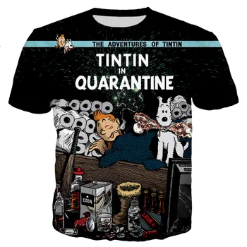 Tintin muži/ženy Nový módní 3D tištěné t-košile ležérní Harajuku stylu streetwear tričko topy dropshipping