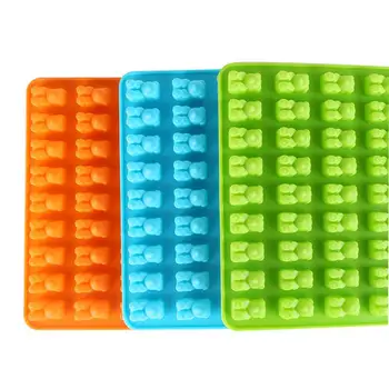50 Dutiny Gummy Bear 3D Silikonové Formy S Kapátkem Čokoláda Želé Bonbóny Výrobce Příslušenství DIY Ice Tray Forma Dort Pečení Nástroje