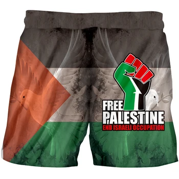 UJWI Mužské Kalhoty Zábava Tištěné Palestiny, Grafika, Ležérní Šortky Zdarma Palestiny Sboru Národní Logo Krátké Tepláky Nadrozměrné