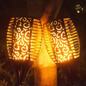 1ks 96 LED Venkovní Vodotěsné Blikající Plamen Lampy Solární Pochodeň Světla Domů Zahradní Dekorace Plot, Trávník, Chodník Lampa