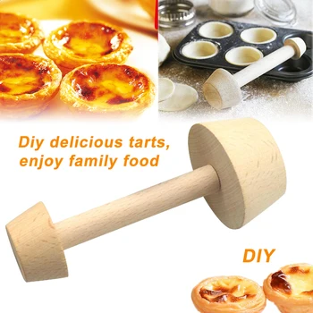 Dřevěné Vejce Koláč Manipulovat Přenosné Dvojité Boční Pečivo Vejce Koláč Tlačná Eggtart Formy Pečení Kuchyňské Nářadí Dort 2