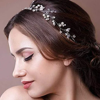 Luxusní Crystal Svatební Vlasy Příslušenství Čelenka Simulované Pearl Svatební Čelenka Hairbands Koruna, Pokrývka Hlavy Nevěsty Vlasy Šperky