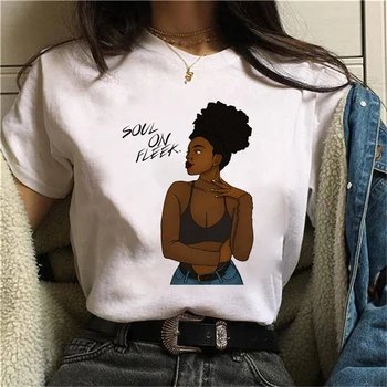Černá Dívka, Magie tričko Dámské Černé Africké Dívky Ženy T-shirt Gothic top žena Hip Hop White T-shirt Femme